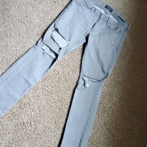 Grey PacSun distressed skinny jeans 30x30